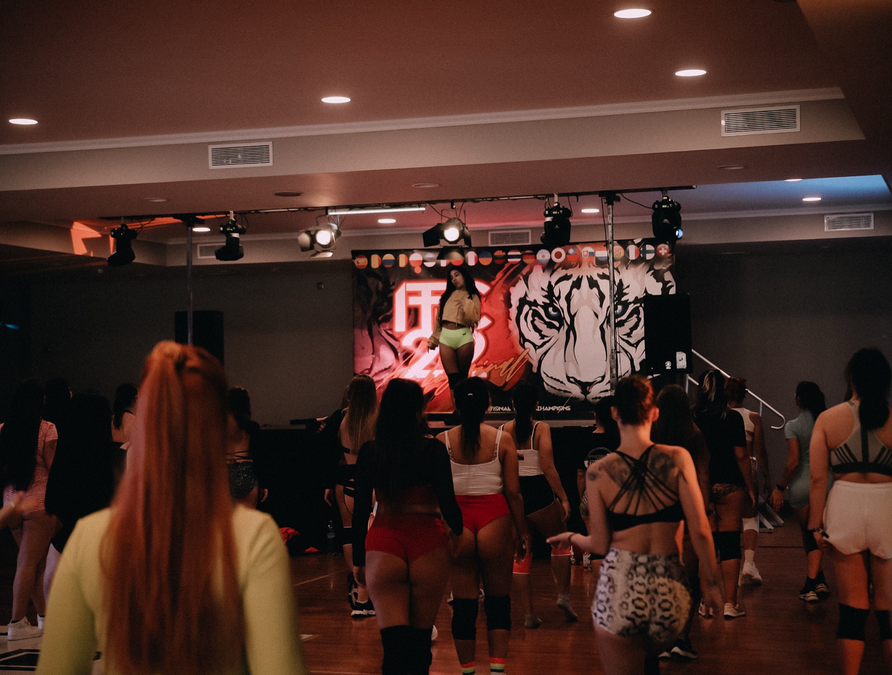 Nika Chill leading a class on stage